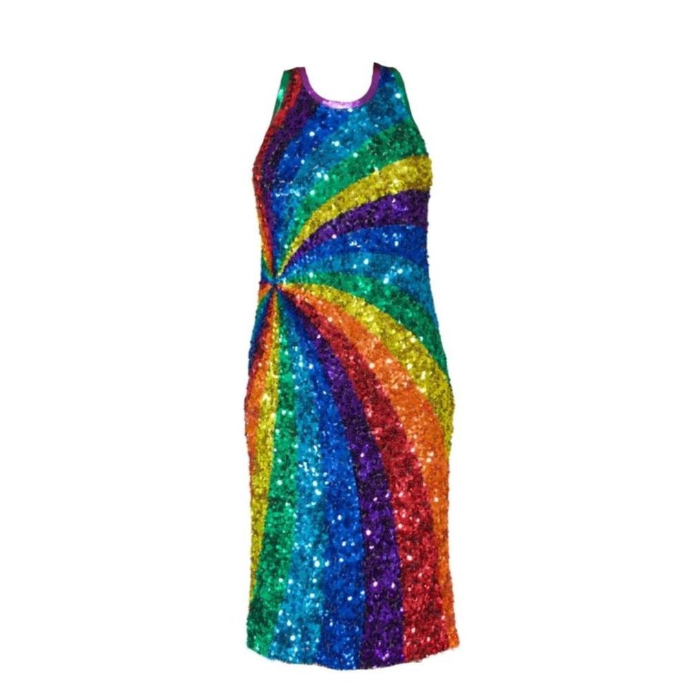 Manish Arora - Rainbow colours sequins cocktail dress - S